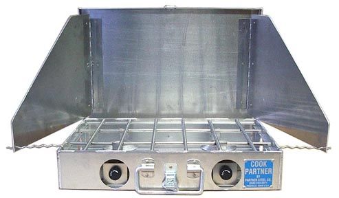 Cook Partner 22" Two-Burner Camp Stove with Windscreen