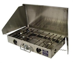 Cook Partner 22" Two-Burner Camp Stove with Windscreen